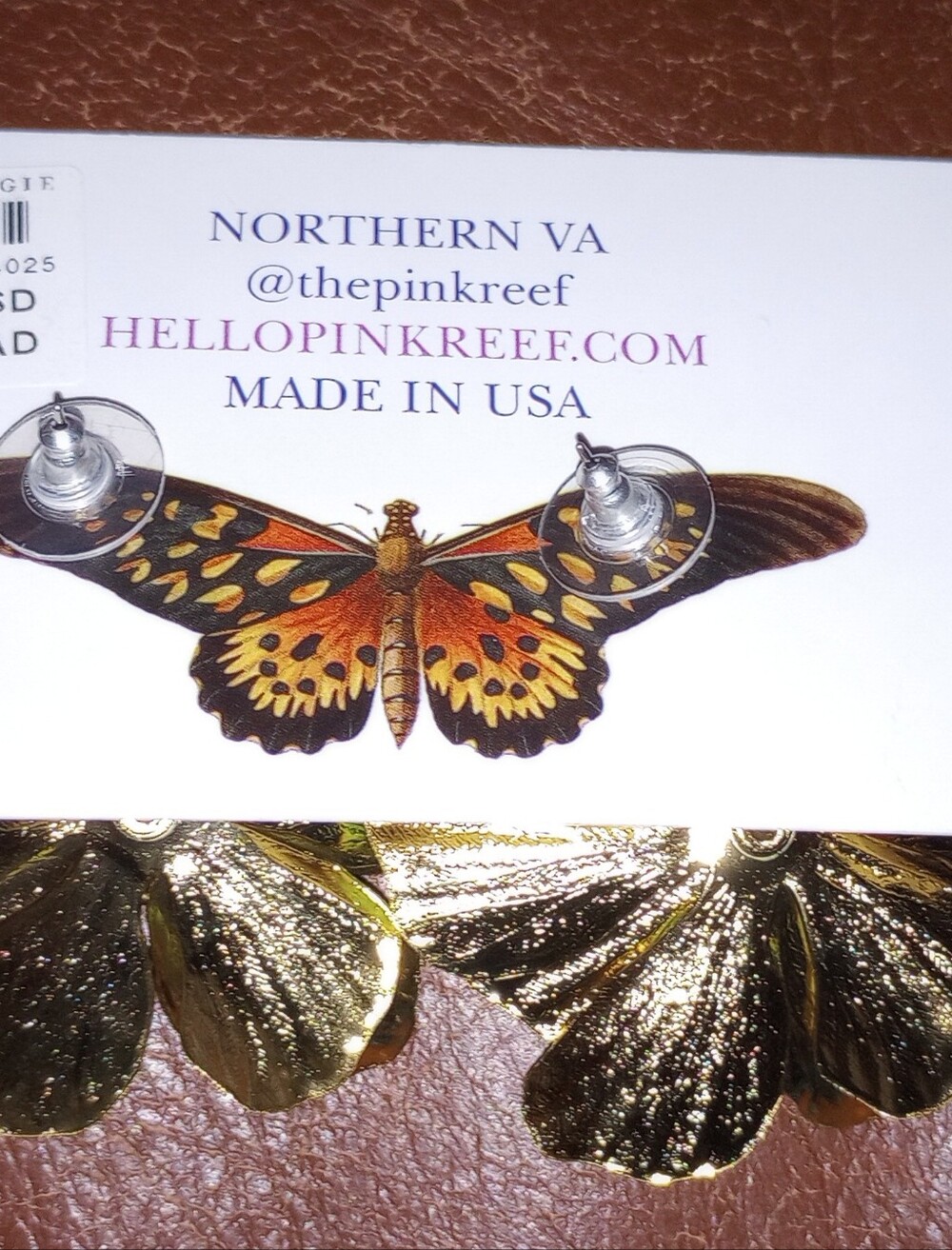NWT Anthro The Pink Reef Handpainted Earrings Lime - Picture 5 of 7